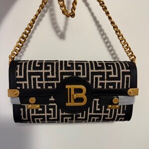Balmain B Buzz Jacquard bag on chain